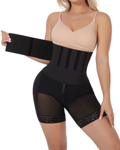 Butt Lifting Tummy Control High Waisted Shorts With Wrap